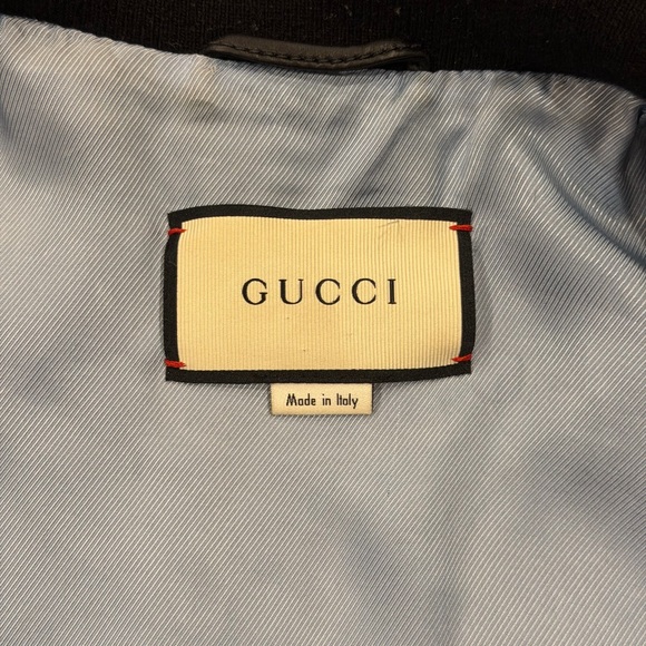 Gucci x MLB AW18 Pirates Black Leather Bomber Varsity Jacket - Picture 11 of 16